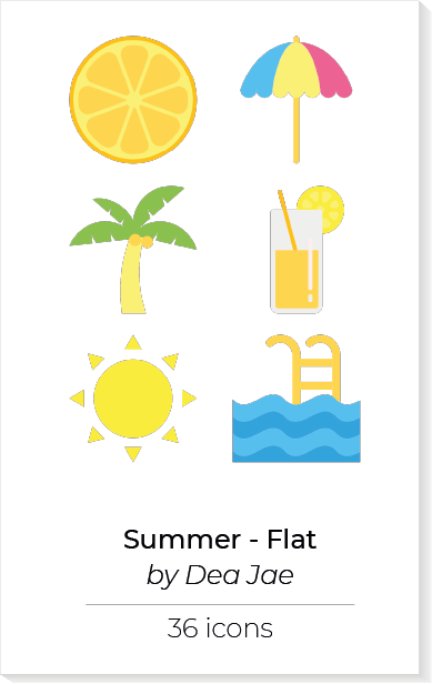 Summer flat icons