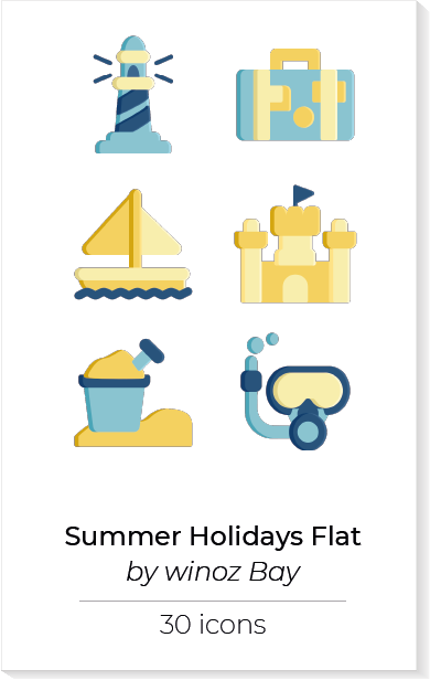 Summer holidays flat icons