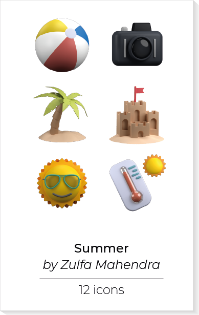 Summer 3D icons